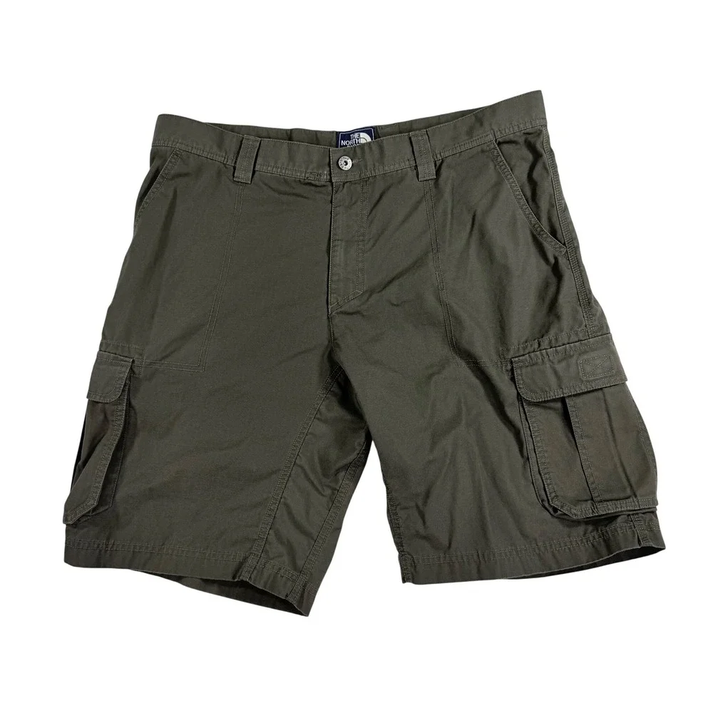 The North Face Cargo Shorts Mens 40 Olive Green Ripstop Hiking Outdoor‎ Utility